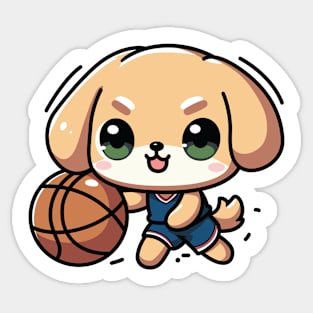 Basketball Player Puppy Sticker